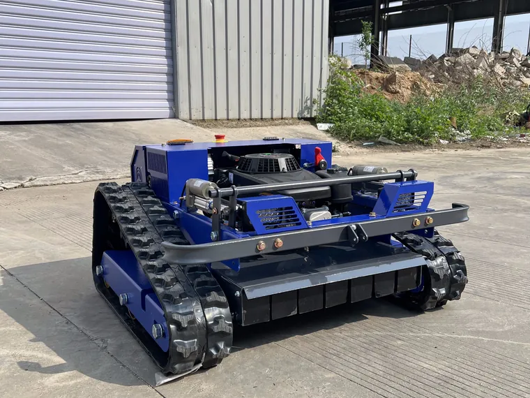 Compact blue remote mower